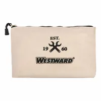 WESTWARD Tool Bag: 12 in W x 1/4 in D x 7 3/8 in H, White, Canvas, 1 Inside Pockets, 1 Bags, Canvas (MPN 32PJ41)