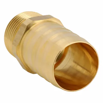 LEGRIS Barbed Fitting Adapter: 13 mm Pipe x 15 mm ID Size, BSPT x BSPT, Brass - Standard Brass Barbed Tube Fittings