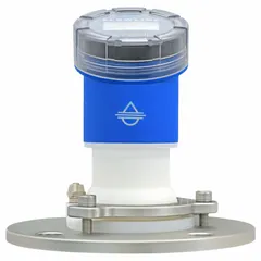 80 GHz FMCW radar level sensor for noncontact measurement of liquids and solids. Operates on 30V DC with ±2 mm accuracy. Features an LCD display. Suitable for level monitoring in industrial tanks, silos, and vessels.