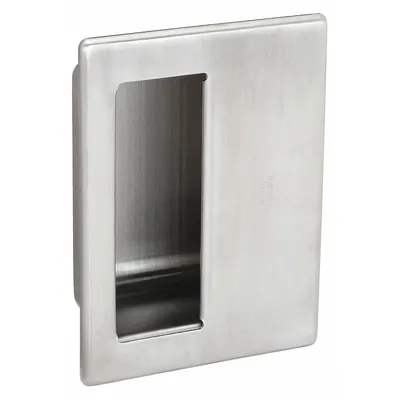 SUGATSUNE Recessed Pull Handle: Threaded Holes, Stainless Steel, Silver, Tray - Rectangular Recessed Pull Handles