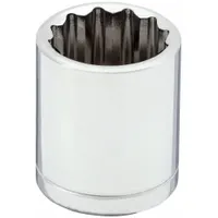 WESTWARD Socket: Metric, 3/8 in Drive Size, 18 mm Socket Size, 12-Point, Std, Chrome, Socket