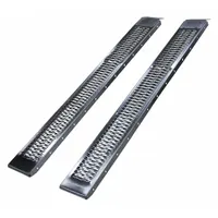 This non-adjustable steel ramp is designed for loading vans. With a 96-inch overall length and 9-inch width, it provides a gradual incline for rolling equipment, pallets, or heavy items into the cargo area. The ramp has a 0.5 ton load capacity and a 1 PR rating
