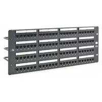 HUBBELL PREMISE WIRING Patch Panel: Flat, 4 Rack Units, 96 Ports, 5e, IDC, 4-Pr PoE (4PPOE), Steel (MPN HP5E96)