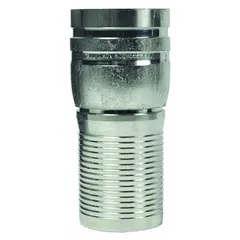 This steel x steel straight combination nipple features a 4 in hose barb on one end and a 4 in grooved connection on the other, designed for 4 in hose I.D. The no-knurl configuration allows for use in multipurpose air, water, and chemical transfer applications, coupling hose to grooved-end piping.