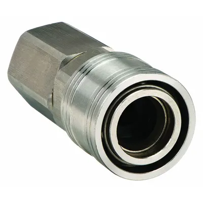 SPEEDAIRE Quick Connect Hose Coupling: 1/4 in Body Size, 3/8 in Hose Fitting Size - Global-Style High-Flow Steel Quick-Connect Air Coupling Bodies