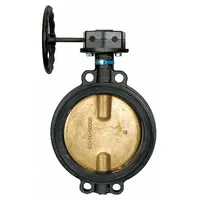 MILWAUKEE VALVE Butterfly Valve: 8 in Pipe Size, Concentric, 250 psi Max. Pressure (CWP), Wafer, FKM (MPN HW334V)