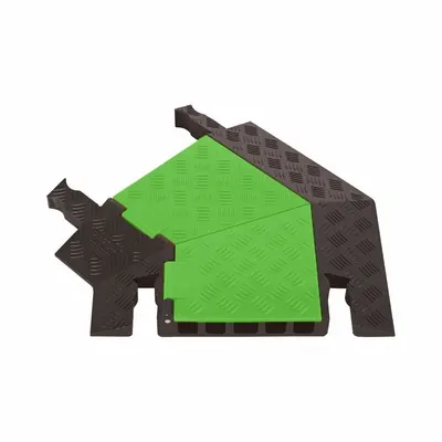 CHECKERS HI-VIZ CABLE PROTECTOR: 5 Channels, Hinged, 1 13/40 in Max Cable Dia - 5-Channel Hinged-Cover Cable Ramps