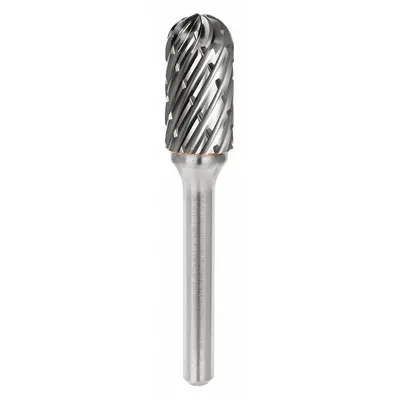 SGS PRO Carbide Bur: Ball-Nosed Cylinder, SC-1, Steel Cut, 1/4" x 5/8" Head - Steel-Cut Ball-Nosed Cylinder Burs
