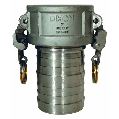 DIXON VALVE & COUPLING Cam and Groove Coupling: 1 1/4 in Coupling Size, 250 psi Max. Working Pressure @ 70 F - Type C Stainless Steel Cam & Groove Fittings