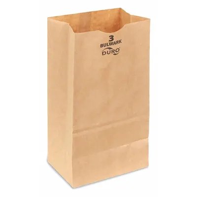 DURO Grocery Bag: 4 3/4 in Wd, 3 in Dp, 8 2/3 in Ht, Grocery Bag, Kraft, 400 PK (MPN 71003) - Hardware Bags