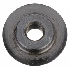 Steel cutter wheel for pipe, tubing, and conduit cutters. Compatible with models 4CW54, 4CW55, and 5A193. Used for cutting aluminum, brass, copper, and steel. Sold as a single replacement wheel.