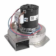 This induced draft blower is a replacement component for HVAC systems, used to exhaust combustion gases from furnaces or boilers. It is designed for use in residential and light commercial heating equipment, ensuring proper draft and safe operation.