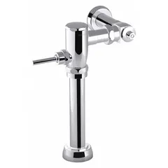 Exposed, top-spud toilet flush valve with piston operation. Delivers 1.6 gallons per flush (gpf) and accommodates a 12-inch rough-in. Suitable for commercial or residential water-conservation toilet systems requiring a manual flush valve.