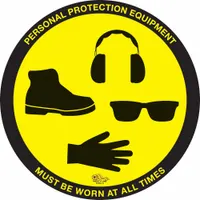 Floor Sign: Vinyl, Adhesive Sign Mounting, 12 in x 12 in x 0.03 in Nominal Sign Size, 30 mil Thick (MPN PPEML12)
