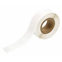 White vinyl wraparound label measuring 3/4 in x 1/2 in, designed for wire gauges 16 AWG to 10 AWG. Compatible with LS2000 printer series and requires R5000 ribbon. Used for permanent identification of wires in electrical panels, control cabinets, and cable management systems.
