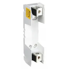 Single-pole open block fuse holder for UL Class RK1 and RK5 fuses. Rated 600 V AC with box lug terminals. Non-indicating design. Used in industrial control panels, motor circuits, and distribution equipment.
