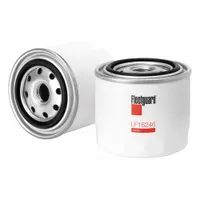 Spin-on oil filter for engine lubrication systems. Overall height 3 1/2 in, overall length 3 5/8 in. Compatible with Komatsu vehicles. Interchanges with Baldwin B7049