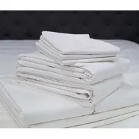 R & R TEXTILE Flat Sheet: Queen, 120 in Overall Lg, 98 in Overall Wd, T250, White, Sewn Corner (MPN INT-108477)