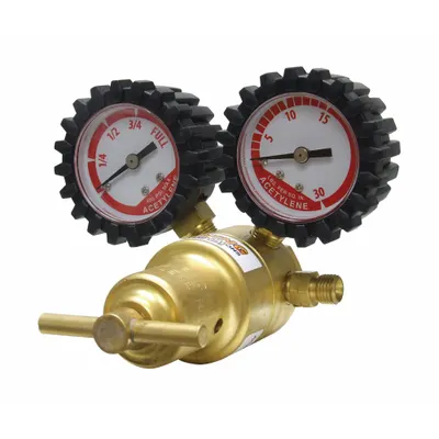 UNIWELD Light/Medium Duty Acetylene Regulator A-Conn/CGA200: Single Stage, CGA 200 Inlet - Fuel Gas Regulators