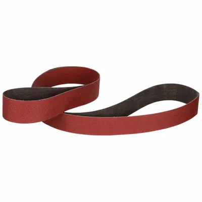 3M Sanding Belt: 3 in W x 132 in L, Ceramic, 120 Grit, YF Wt Polyester Backing - Cool-Cutting Sanding Belts for Stainless Steel & Soft Metals