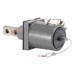 Male single pole receptacle with Straight 45° Clevis Pin Mating and Two-Hole Bus Bar Termination. Rated at 1,135 A. Used in high-current power distribution systems for secure bus bar connections.
