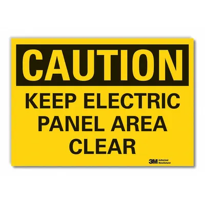 LYLE Electrical Panel Caution Reflective Label: Reflective Sheeting - Caution: Keep Electric Panel Area Clear Signs
