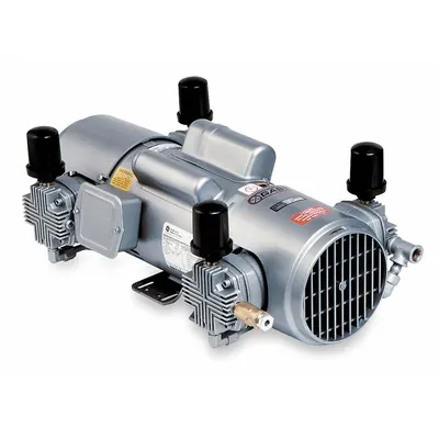 GAST Piston Air Compressor: 1.5 hp, 1 Phase, 115/208-230V AC - Reciprocating Piston Compressor/Vacuum Pumps