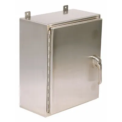 WIEGMANN Enclosure: 304 Stainless Steel, 24 in x 20 in x 8 in, NEMA 12/3R/4/4X, Solid Cover - Stainless Steel Enclosures