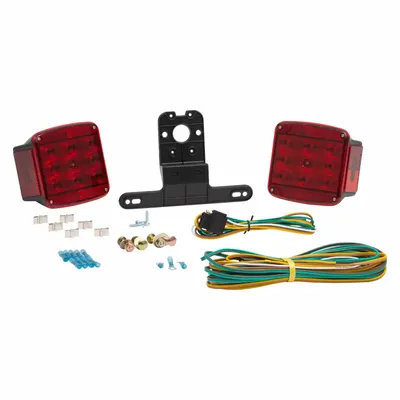 GROTE 65880-5 LED Trailer Light Kit, Red, Square, Stud Mount - Trailer Light Kits
