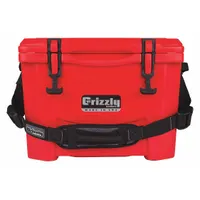 GRIZZLY COOLERS Marine Chest Cooler: Red, 15 Cans, 15 qt Cooler Capacity, 4 day Ice Retention (MPN 4400005)