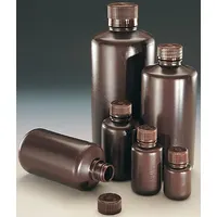 NALGENE Storage Bottle: HDPE, 4 fl oz, 125 mL, Amber, 24 mm Screw Closure Size, Closure Included (MPN DS2085-0004)