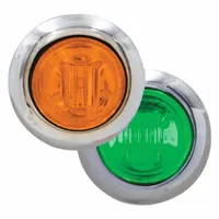 MAXXIMA Clearance Marker Light: Clearance Light, LED, Round, Surface Mount, Amber/Green, Hole, IP67 (MPN M09340YG-DC)
