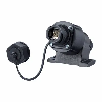 METZ CONNECT Wall Outlet Field Jack Insert: Cat6 Class EA, 8 Poles, Straight, Surface - RJ45 Field Jack Assemblies for Harsh Environments