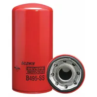 Spin-on oil filter for Detroit engines. Features a 1 5/8"-12 thread size and 9 15/16 in overall height. Includes integral gasket. Uses cellulose media for oil filtration in heavy-duty applications