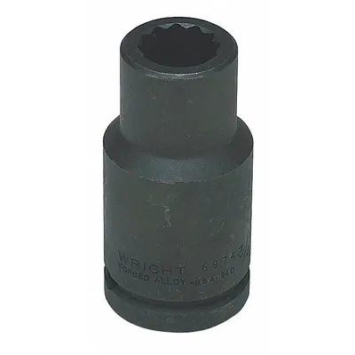 WRIGHT TOOL Impact Socket: 3/4 in Drive Size, SAE, 3/4 in Socket Size, 12-Point, Deep - 3/4" Drive Impact Sockets