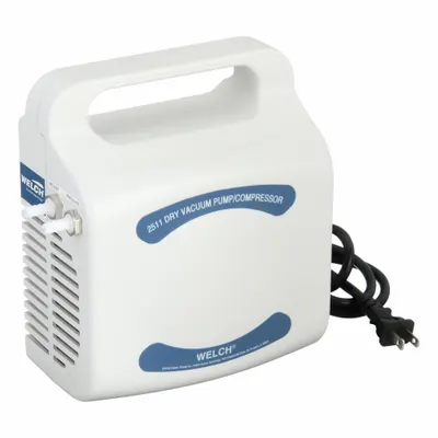 WELCH Piston Air Compressor/Vacuum Pump: 0.033 hp, 1 Phase, 115V AC - Portable Piston Compressor/Vacuum Pumps