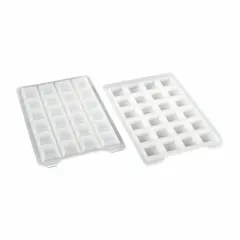 White silicone sealing mat for 24-well plates with 17.2 mm well openings. Not vented and not pre-slit, providing a leak-proof seal to prevent evaporation and contamination. Suitable for assays requiring low background fluorescence or optical contrast.