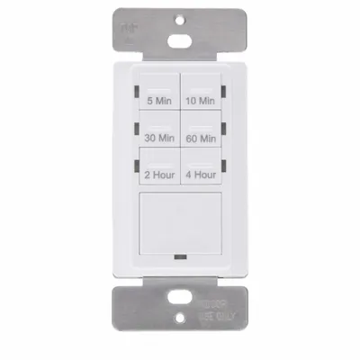 TORK Countdown Timer: 4 hr Max, 5 min Min, SPST, 120V AC, No Wall Plate Included - Digital Pre-Set Countdown Timers with Wall Plates