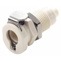 Quick Connection Coupling: Straight, 1/16 in Pipe Size, Barbed x Barbed, Polypropylene, Almond (MPN PMCD160112)