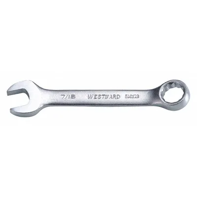 WESTWARD Combination Wrench: Alloy Steel, Satin, 7/16 in Head Size, 3 7/8 in Overall Lg - SAE 12-Point Combination Wrenches