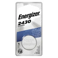 Disposable coin cell battery with 2430 size, delivering 3V DC from lithium/manganese dioxide chemistry. 320 mAh capacity supports low-drain applications such as key fobs, medical devices, fitness trackers, and memory backup circuits.