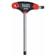 This T-shaped dual-tip hex key is made of alloy steel with a satin finish. It has a 5/32 in SAE tip size and a 4 in long arm, designed for turning fasteners in confined spaces. Suitable for assembly, maintenance, and electrical panel work where clearance is limited.