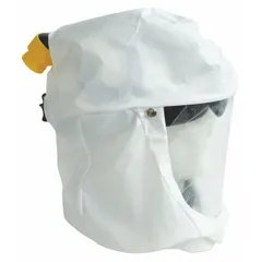 Universal-size hood-type headgear for supplied-air respirator (SAR) systems. Includes Tychem QC hood. Compatible with both PAPR and SAR configurations. Suitable for industrial environments requiring respiratory protection.