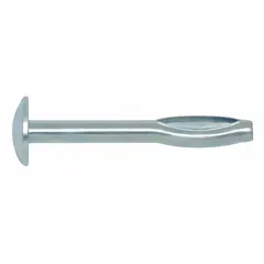 Round steel drive anchors for fastening fixtures, conduit, and equipment to concrete, brick, or block. Overall length 1-1/2 in. Pack of 100.