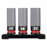 MILWAUKEE Lug Nut Wheel Socket Set: 1/2 in Drive Size, 17 mm/19 mm/21 mm Socket Size, 3 Pieces, 0 (MPN 49-66-7830)