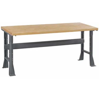 TENNSCO Workbench: Fixed Ht, Laminated Hardwood Butcher Block, 72 in x 36 in - Open-Base Workstations