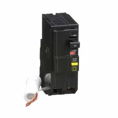 Plug-in miniature circuit breaker for overcurrent and ground-fault protection in single-phase branch circuits. Rated 60 A, 120/240V AC, 10kA interrupting capacity. For use with QO Load Centers and NQ Panelboards.