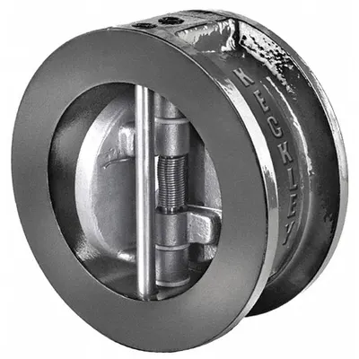 KECKLEY Check Valve: Double Disc, Inline Valve Body, 10 in Pipe Size, Wafer, Cast Iron - Cast Iron Double-Door Wafer Check Valves