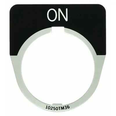 EATON Legend Plate: 30 mm Panel Mounting Size, Half-Round, 1 3/4 in Overall Wd - Push-Button Rings & Plates