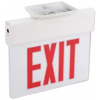 Exit Sign: 1 Faces, Red, Aluminum, Universal Field Selectable Chevrons, LED, White, Nickel Cadmium (MPN EDG W 1 RW EL SD)
